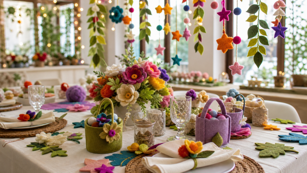 Seasonal Decoration and Organization Products with Colored Felt