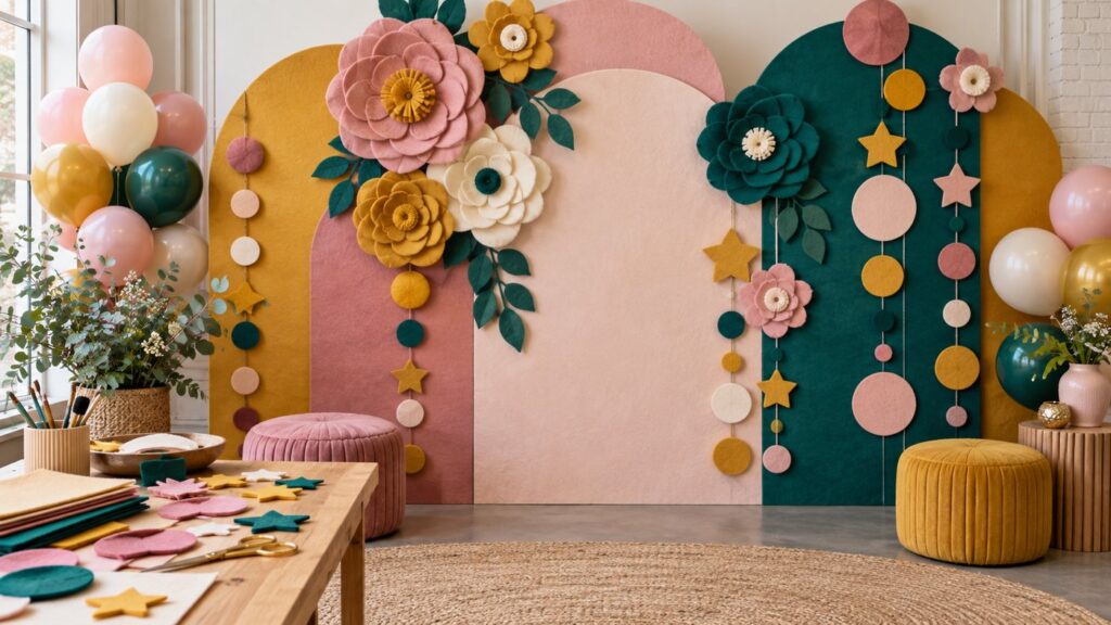 How to Prepare a Party Backdrop Decoration with Colorful Felt