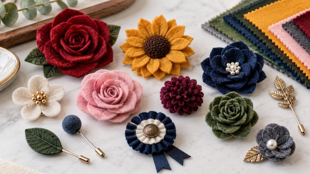 Design Ideas for Colorful Felt Badges and Lapel Accessories