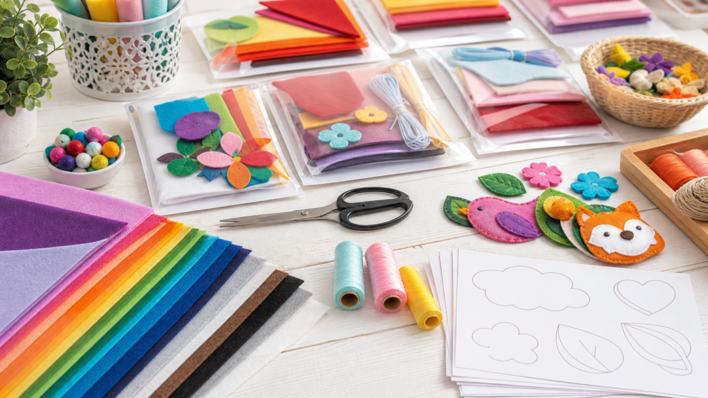 ¿Cómo preparar juegos de fieltro de colores para talleres de hobby?
