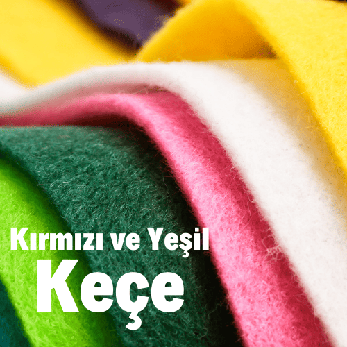 yeşil ve kırmızı keçe